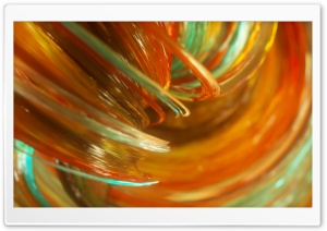 3D Green, Orange Glass Macro Ultra HD Wallpaper for 4K UHD Widescreen desktop, tablet & smartphone