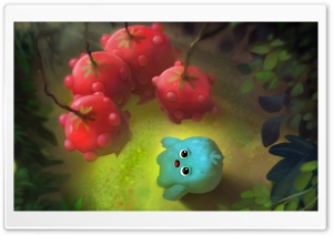 Adorable Baby Monster Feeling Hungry Illustration Ultra HD Wallpaper for 4K UHD Widescreen desktop, tablet & smartphone