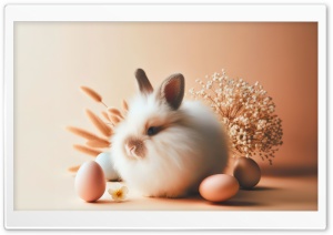 Aesthetic Cute Easter Bunny Background 2024 Ultra HD Wallpaper for 4K UHD Widescreen desktop, tablet & smartphone