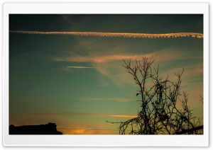 Airplane Traces In The Sky Ultra HD Wallpaper for 4K UHD Widescreen desktop, tablet & smartphone