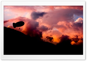 Airship At Sunset Ultra HD Wallpaper for 4K UHD Widescreen desktop, tablet & smartphone