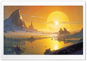 Alien Planet Sunrise Ultra HD Wallpaper for 4K UHD Widescreen desktop, tablet & smartphone