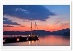 Alongside Yacht, Evening Ultra HD Wallpaper for 4K UHD Widescreen desktop, tablet & smartphone