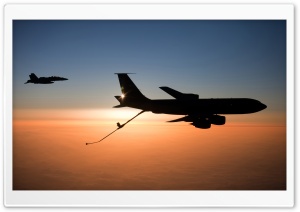An FA-18F Prepares to Refuel from a KC-135 Ultra HD Wallpaper for 4K UHD Widescreen desktop, tablet & smartphone