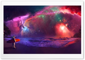 Andromeda Galaxy Astronaut Art Ultra HD Wallpaper for 4K UHD Widescreen desktop, tablet & smartphone