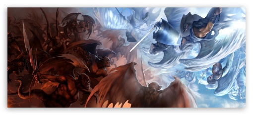 Angels and Demons Art UltraHD Wallpaper for UltraWide 21:9 ;