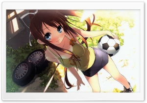 Anime Football Girl Ultra HD Wallpaper for 4K UHD Widescreen desktop, tablet & smartphone