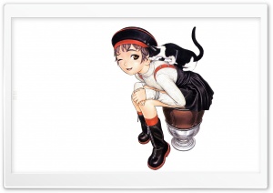 Anime Girl And Kitten Ultra HD Wallpaper for 4K UHD Widescreen desktop, tablet & smartphone
