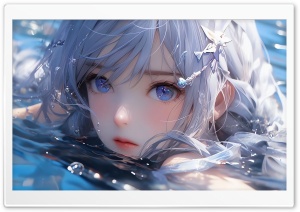 Anime Girl in Water Ultra HD Wallpaper for 4K UHD Widescreen desktop, tablet & smartphone