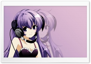 Anime Girl Listening Music Ultra HD Wallpaper for 4K UHD Widescreen desktop, tablet & smartphone