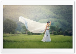 Asian Bride White Dress Ultra HD Wallpaper for 4K UHD Widescreen desktop, tablet & smartphone