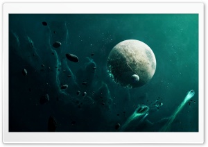 Asteroids In Space Artwork Ultra HD Wallpaper for 4K UHD Widescreen desktop, tablet & smartphone