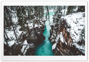 Athabasca Falls Canyon, Jasper National Park, Canadian Rockies, Alberta, Canada Ultra HD Wallpaper for 4K UHD Widescreen desktop, tablet & smartphone