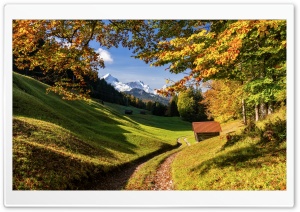 Autumn Mountain Dirt Road Landscape Ultra HD Wallpaper for 4K UHD Widescreen desktop, tablet & smartphone