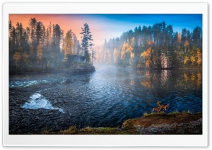 Autumn, Scenery, River, Trees Ultra HD Wallpaper for 4K UHD Widescreen desktop, tablet & smartphone