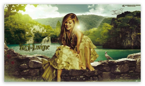 Avril Lavigne and the river UltraHD Wallpaper for Mobile 16:9 - 2160p 1440p 1080p 900p 720p ;