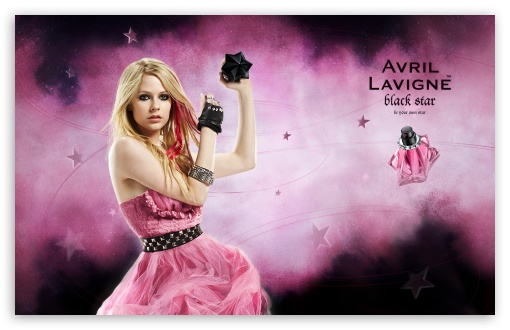 Avril Lavigne Black Star perfume cover UltraHD Wallpaper for Wide 16:10 Widescreen WHXGA WQXGA WUXGA WXGA ;