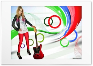 Avril Lavigne with Rock n Roll Guitar Ultra HD Wallpaper for 4K UHD Widescreen desktop, tablet & smartphone
