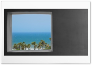 Beach Bliss through a Window Ultra HD Wallpaper for 4K UHD Widescreen desktop, tablet & smartphone