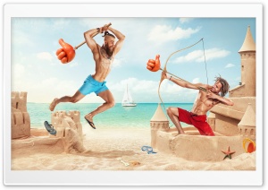 Beach Castles, Summer Fun Ultra HD Wallpaper for 4K UHD Widescreen desktop, tablet & smartphone