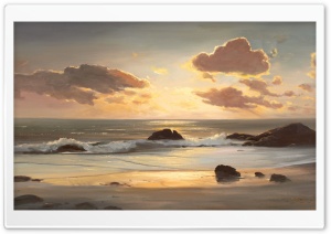Beach Painting Ultra HD Wallpaper for 4K UHD Widescreen desktop, tablet & smartphone