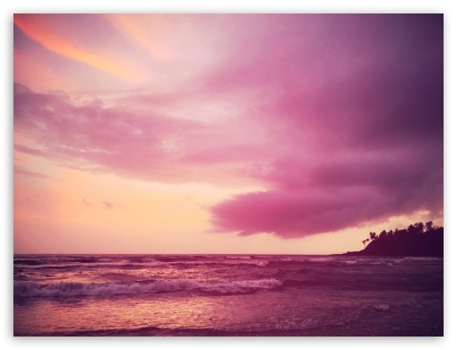 Beach, Pink Clouds UltraHD Wallpaper for Standard 4:3 Fullscreen UXGA XGA SVGA ; iPad 1/2/Mini ; Mobile 4:3 - UXGA XGA SVGA ;