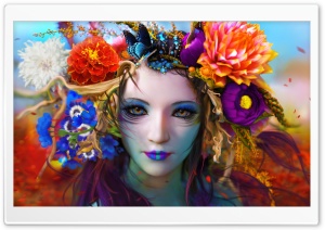 Beautiful Artwork, Girl, Flowers Ultra HD Wallpaper for 4K UHD Widescreen desktop, tablet & smartphone
