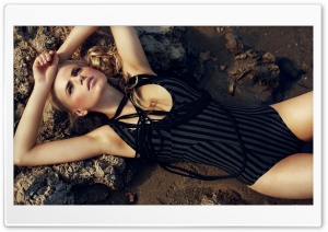 Beautiful Blond Girl On The Beach Ultra HD Wallpaper for 4K UHD Widescreen desktop, tablet & smartphone