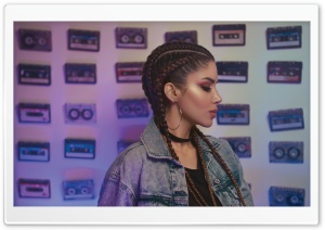Beautiful Girl Braids, Hoop Earrings, Side View Ultra HD Wallpaper for 4K UHD Widescreen desktop, tablet & smartphone