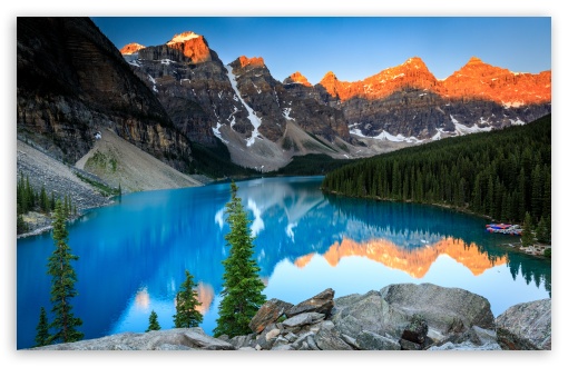 Beautiful Moraine Lake, Sunrise Ultra HD Desktop Background Wallpaper for  4K UHD TV : Widescreen & UltraWide Desktop & Laptop : Tablet : Smartphone