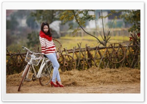 Bicycle Girl Ultra HD Wallpaper for 4K UHD Widescreen desktop, tablet & smartphone