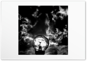 Black and White  Bulb and Sky Ultra HD Wallpaper for 4K UHD Widescreen desktop, tablet & smartphone