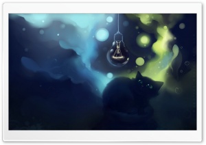 Black Cat Scared Painting Ultra HD Wallpaper for 4K UHD Widescreen desktop, tablet & smartphone