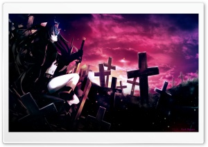 Black Rock Shooter, Cemetery Ultra HD Wallpaper for 4K UHD Widescreen desktop, tablet & smartphone