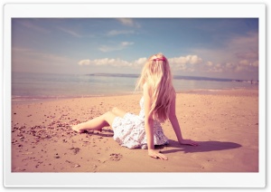 Blonde Girl On The Beach Ultra HD Wallpaper for 4K UHD Widescreen desktop, tablet & smartphone