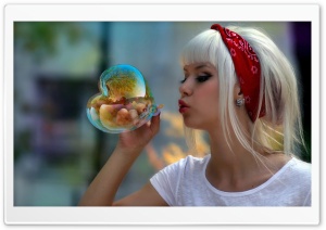 Blonde Girl Playing Ultra HD Wallpaper for 4K UHD Widescreen desktop, tablet & smartphone