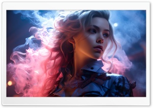 Blonde Girl, Smoke, Digital Art Ultra HD Wallpaper for 4K UHD Widescreen desktop, tablet & smartphone