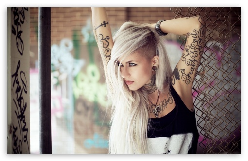 Blonde Girl Tattoos Ultra HD Desktop Background Wallpaper for 4K UHD TV :  Multi Display, Dual Monitor : Tablet : Smartphone