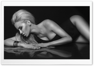 Blonde Woman in Black Ultra HD Wallpaper for 4K UHD Widescreen desktop, tablet & smartphone