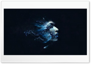 Blue Abstract Girl Face Ultra HD Wallpaper for 4K UHD Widescreen desktop, tablet & smartphone