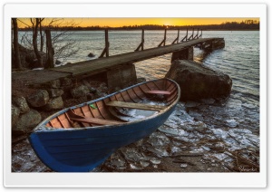 Blue Boat Ultra HD Wallpaper for 4K UHD Widescreen desktop, tablet & smartphone