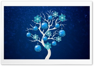 Blue Chrismas Tree Decoration Ultra HD Wallpaper for 4K UHD Widescreen desktop, tablet & smartphone