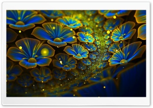 Blue Flowers Art Ultra HD Wallpaper for 4K UHD Widescreen desktop, tablet & smartphone