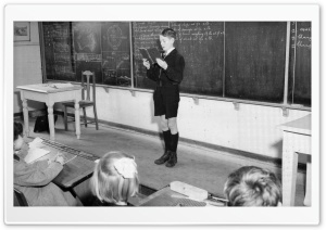 Boy Reading In Front Of Class, 1953 Ultra HD Wallpaper for 4K UHD Widescreen desktop, tablet & smartphone