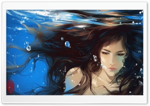Brunette girl under water Ultra HD Wallpaper for 4K UHD Widescreen desktop, tablet & smartphone
