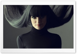 Brunette With Fringe Hairstyle Ultra HD Wallpaper for 4K UHD Widescreen desktop, tablet & smartphone