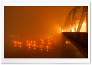 Burrard Bridge, Foggy Night Ultra HD Wallpaper for 4K UHD Widescreen desktop, tablet & smartphone