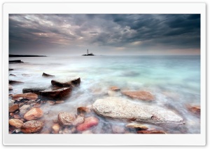 Calm Sea Under The Stormy Sky Ultra HD Wallpaper for 4K UHD Widescreen desktop, tablet & smartphone