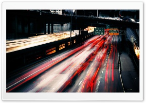 Car Lights Long Exposure Ultra HD Wallpaper for 4K UHD Widescreen desktop, tablet & smartphone