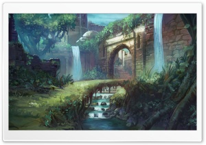 Castle Path Painting Ultra HD Wallpaper for 4K UHD Widescreen desktop, tablet & smartphone
